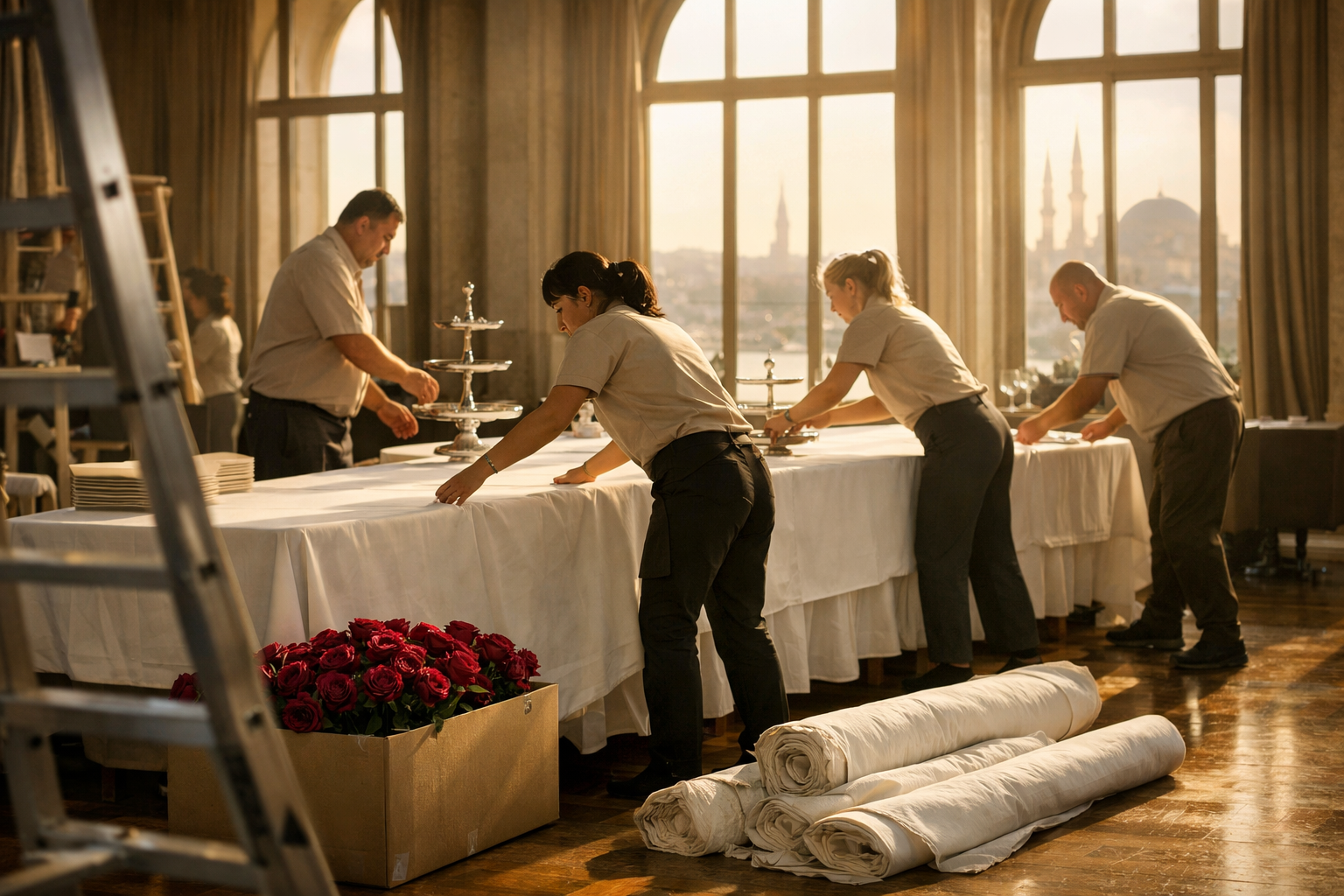 Etkinlik günü kurulum hazırlığı